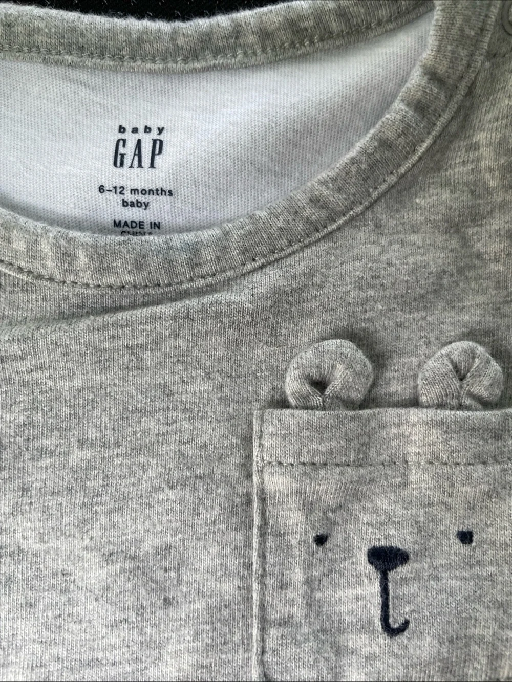 GAP Gray Tank Top with Green Camo Romper